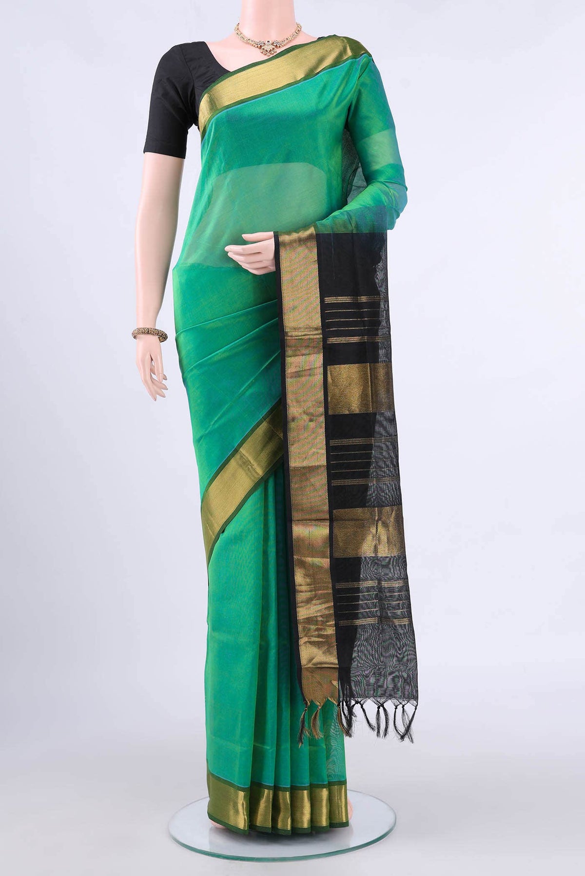 Sea Green Coimbatore Silk Cotton Saree