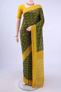 Mehandi Green Pochampally Cotton Saree