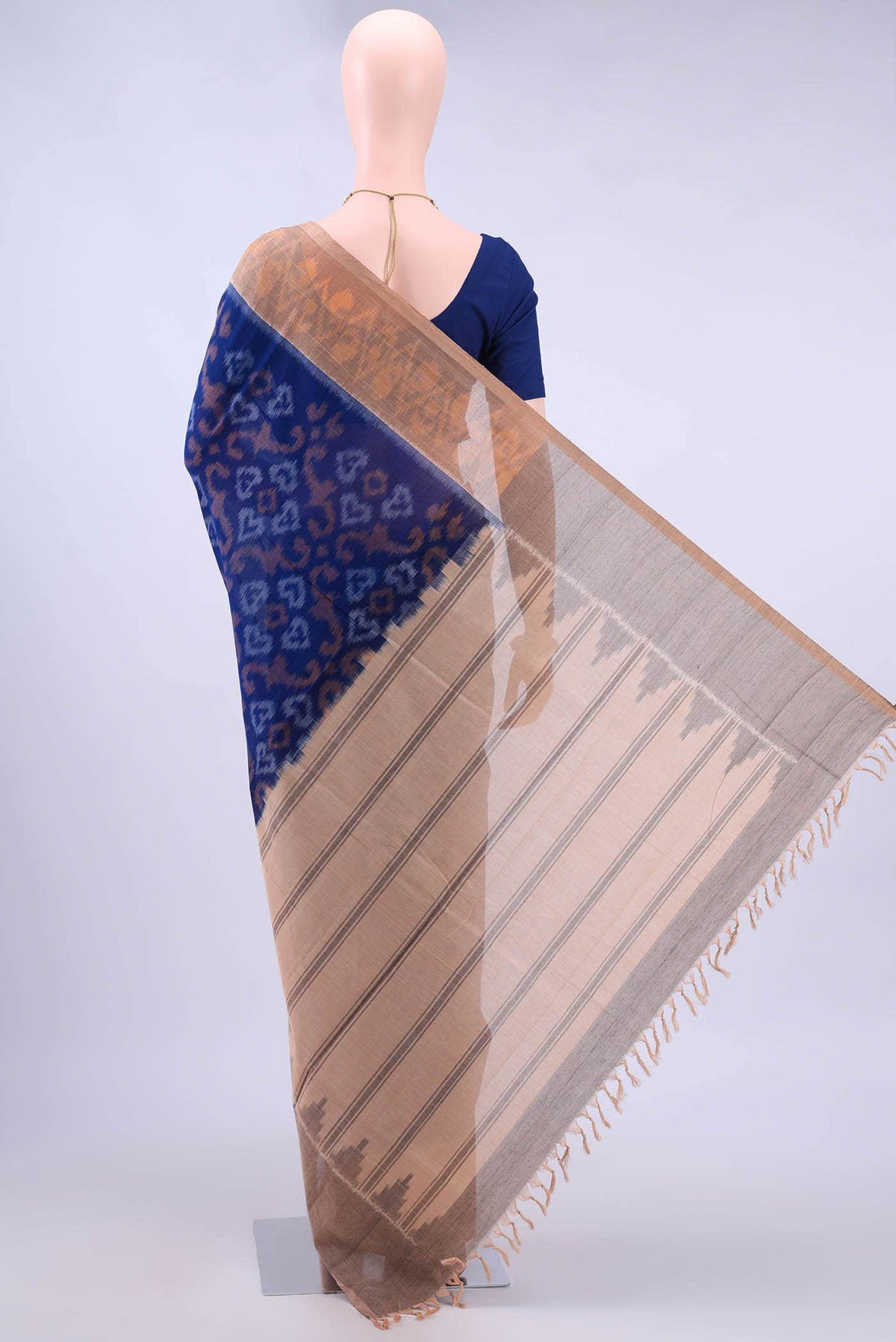 Royal Blue Pochampally Cotton Saree