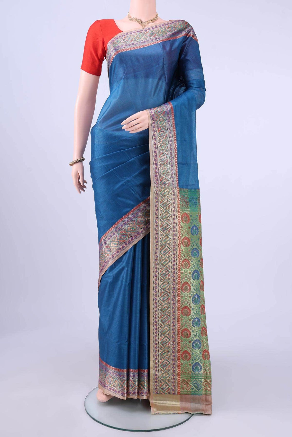 Blue Banarasi Silk Saree