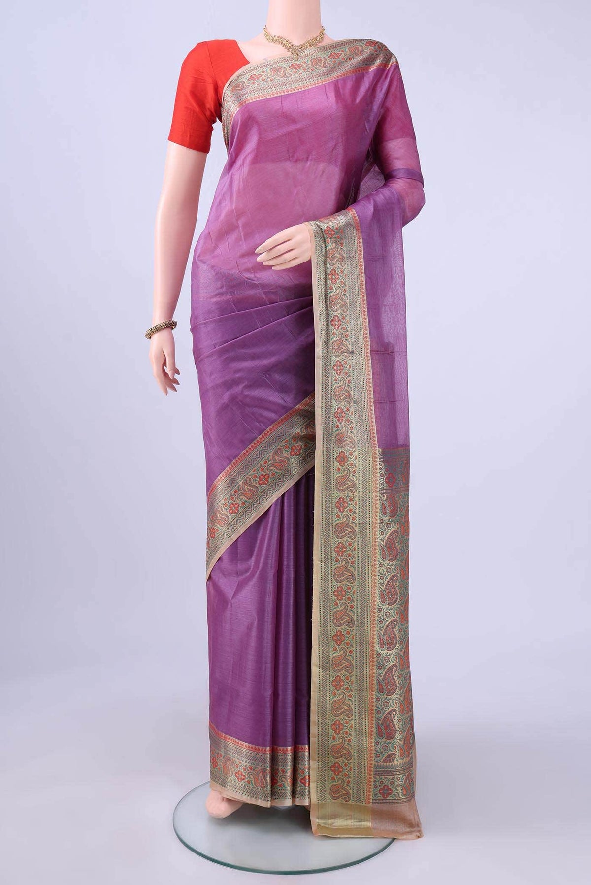 Lavender Banarasi Silk Saree