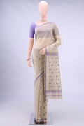Beige Chanderi Silk Cotton Saree