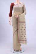 Beige Chanderi Silk Cotton Saree