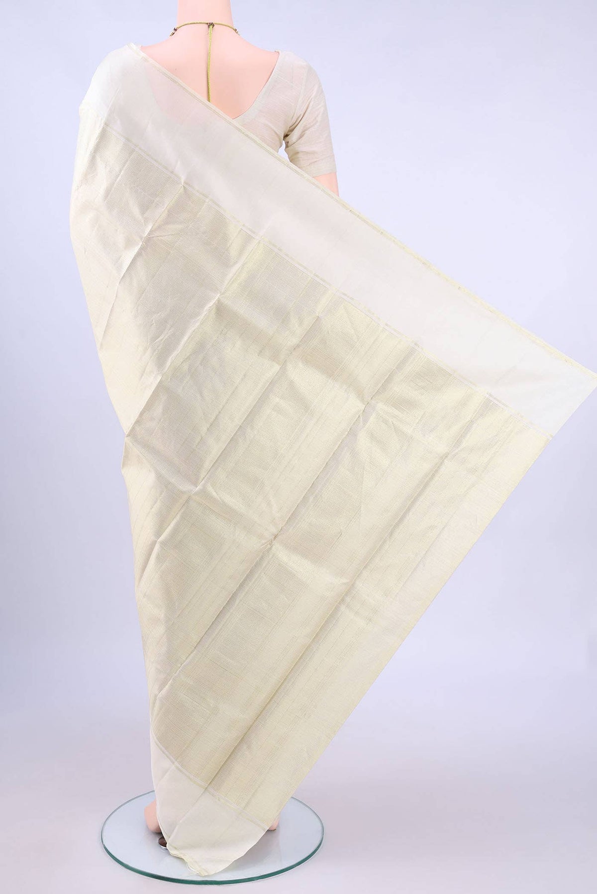 Pure Silk Pure Zari Cream Kanjivaram Saree