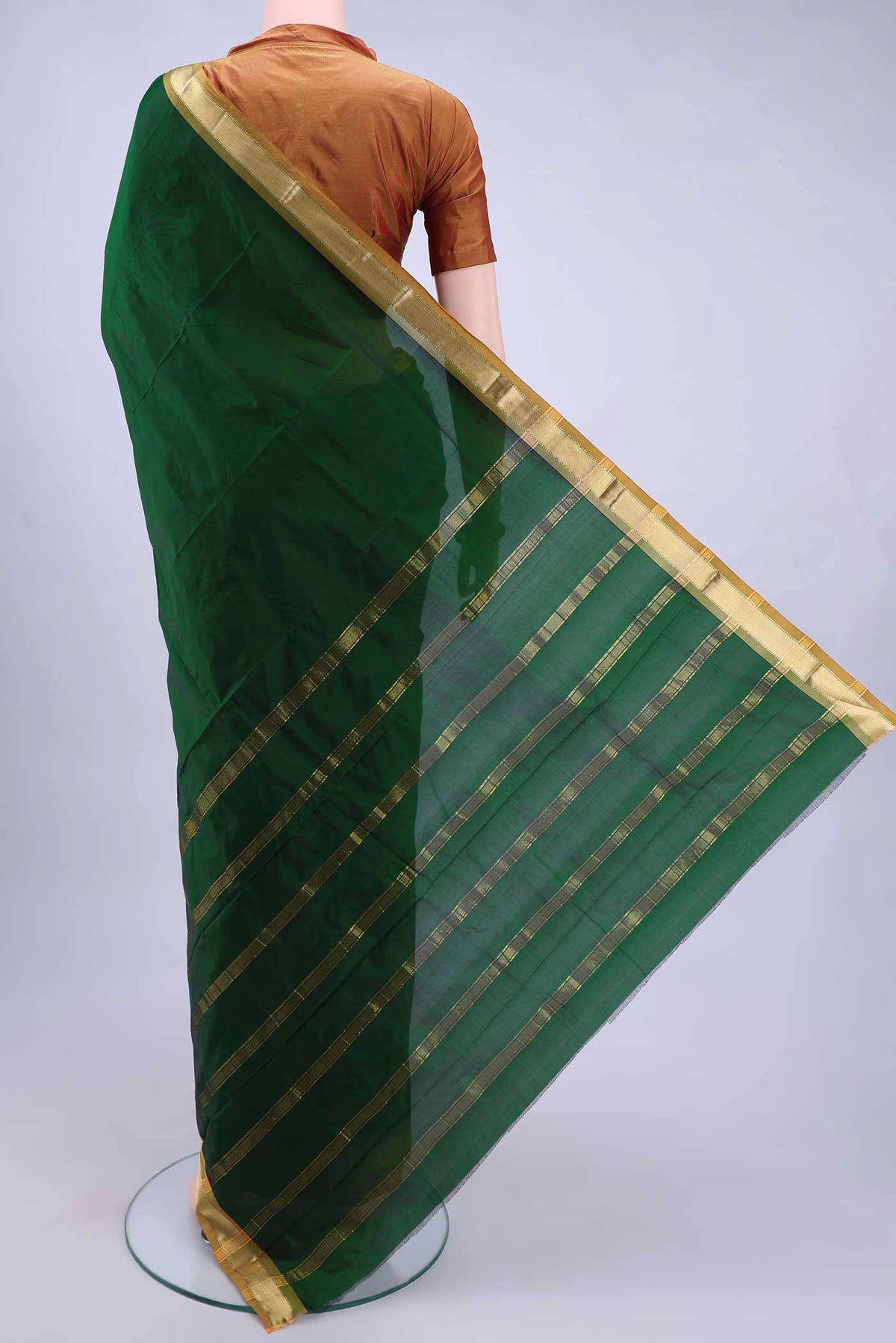 Bottle Green Bangalore Silk Saree