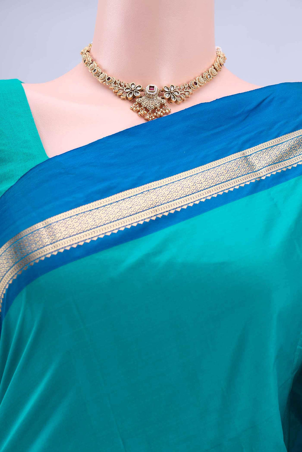 Blue Blended Bangalore Silk Saree
