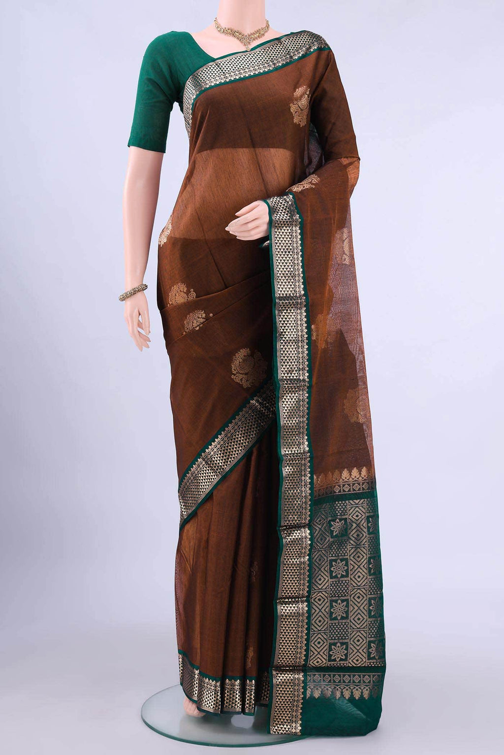 Bronze Kora Cotton Saree