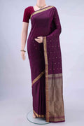 Burgundy Bangalore Silk Saree