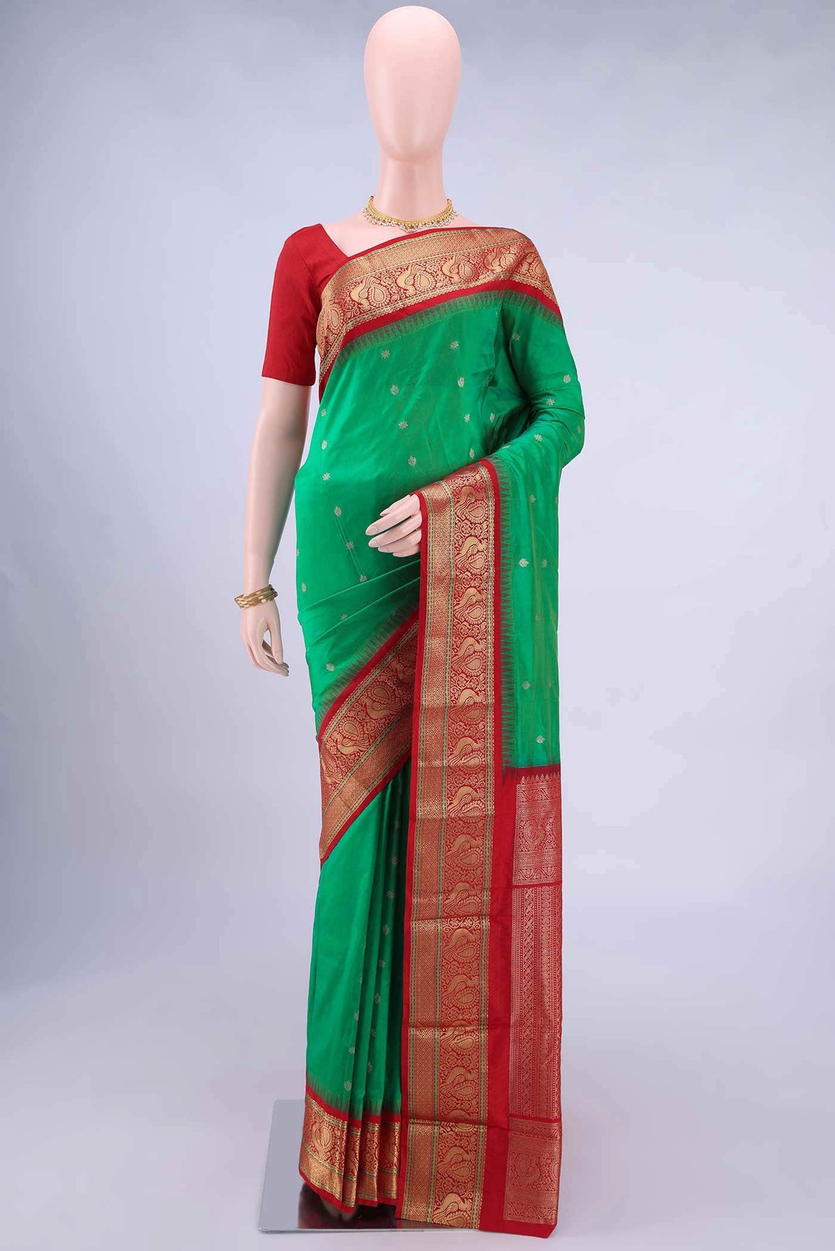 Sea Green Bangalore Silk Saree