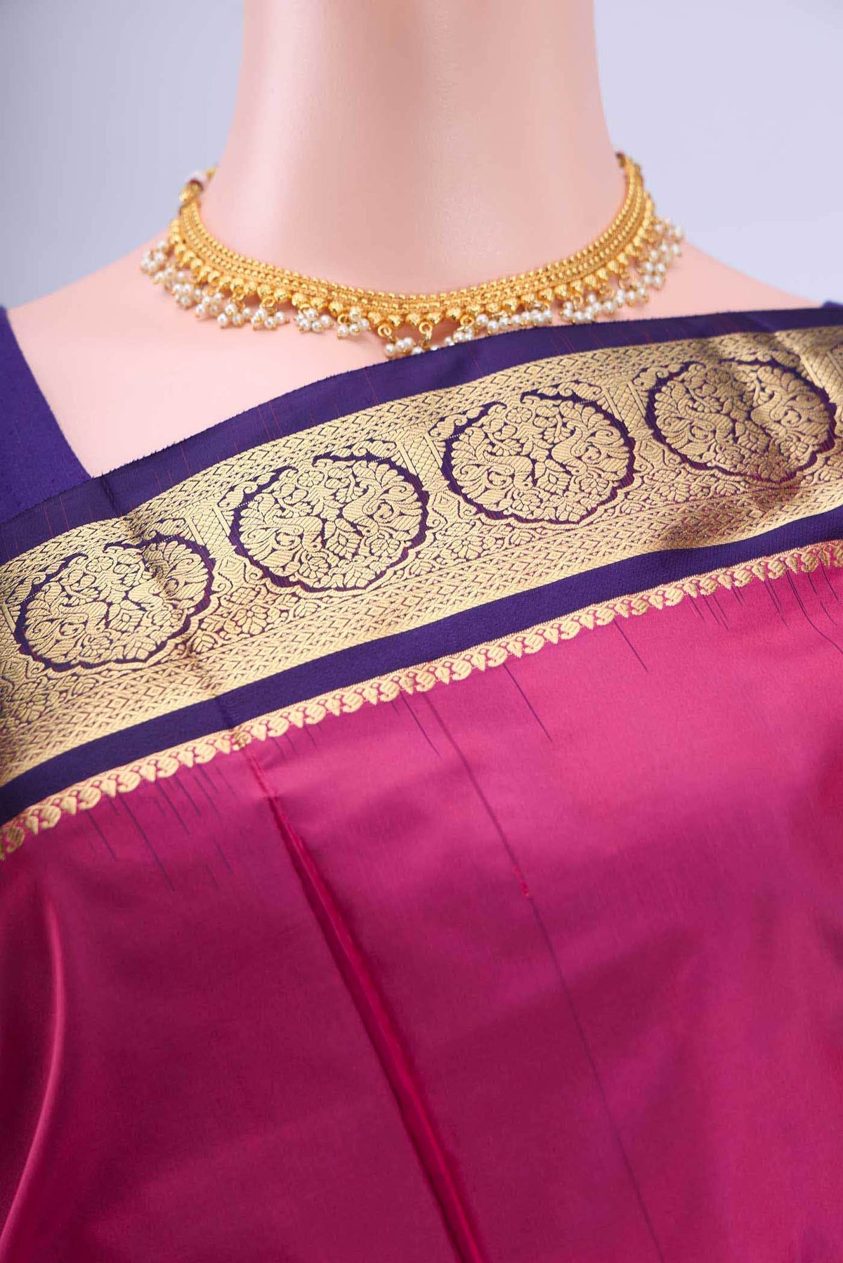 Rani Pink Blended Bangalore Silk Saree