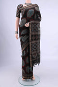 Black Chanderi Silk Cotton Saree