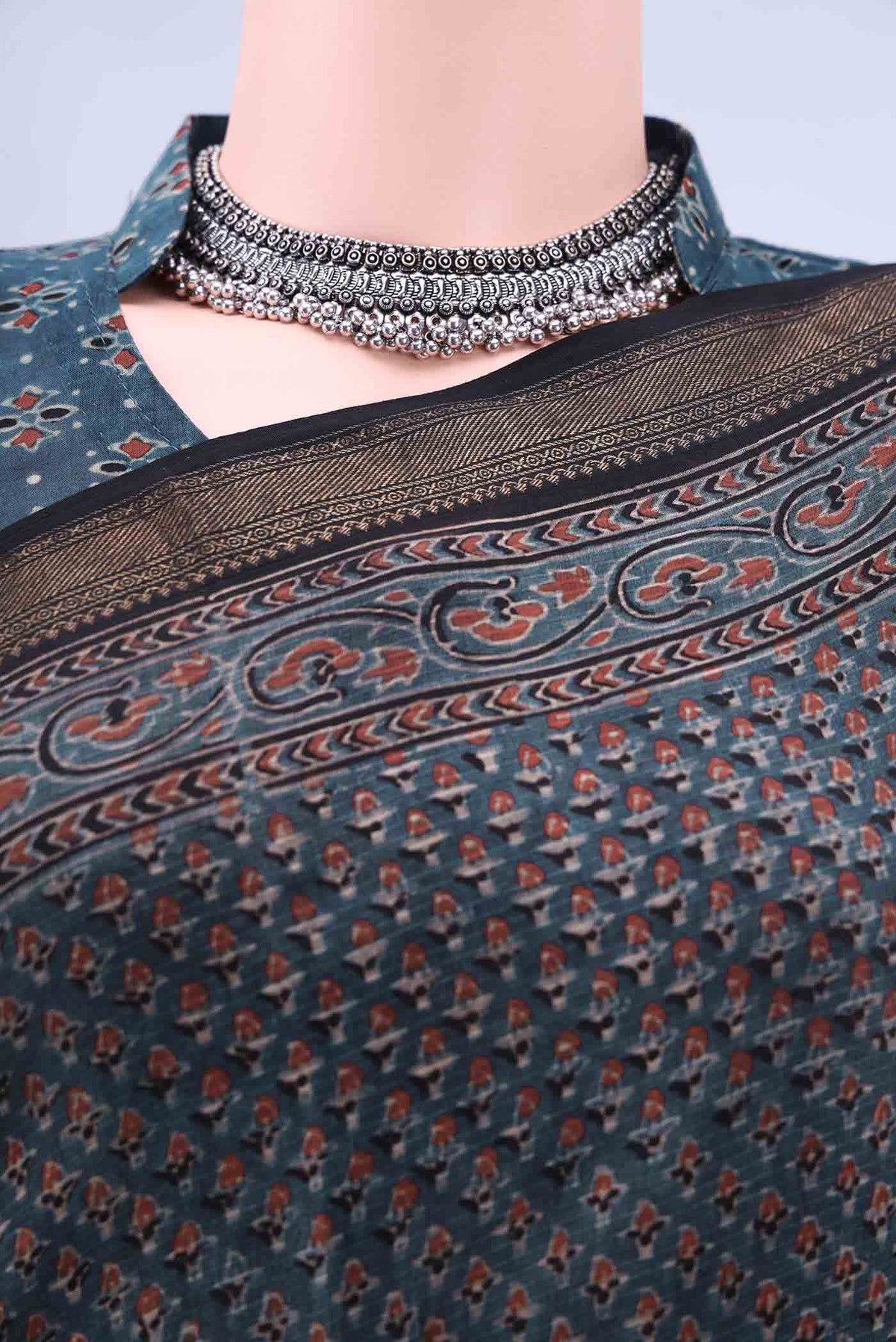 Blue Chanderi Silk Cotton Saree