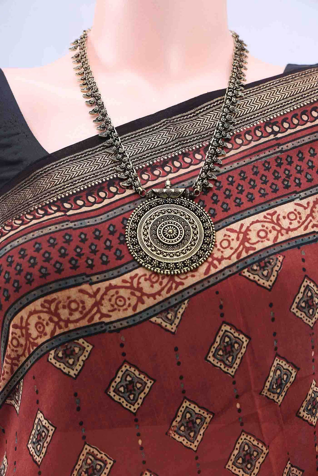 Maroon Chanderi Silk Cotton Saree