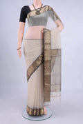 Off White Maheshwari Silk Saree