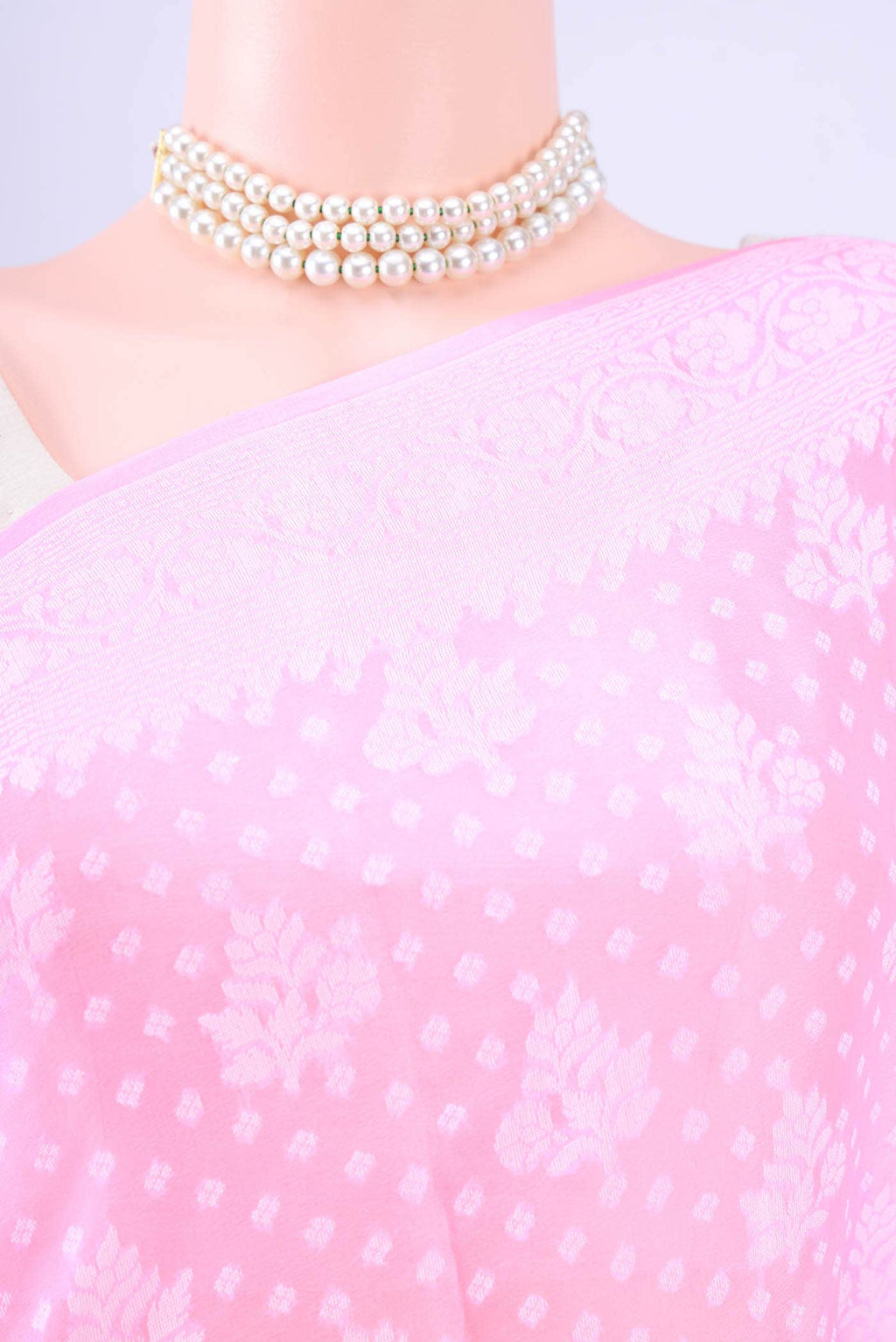 Imperial Pink Banarasi Georgette Saree