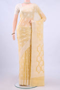 Lemon Yellow Banarasi Georgette Saree