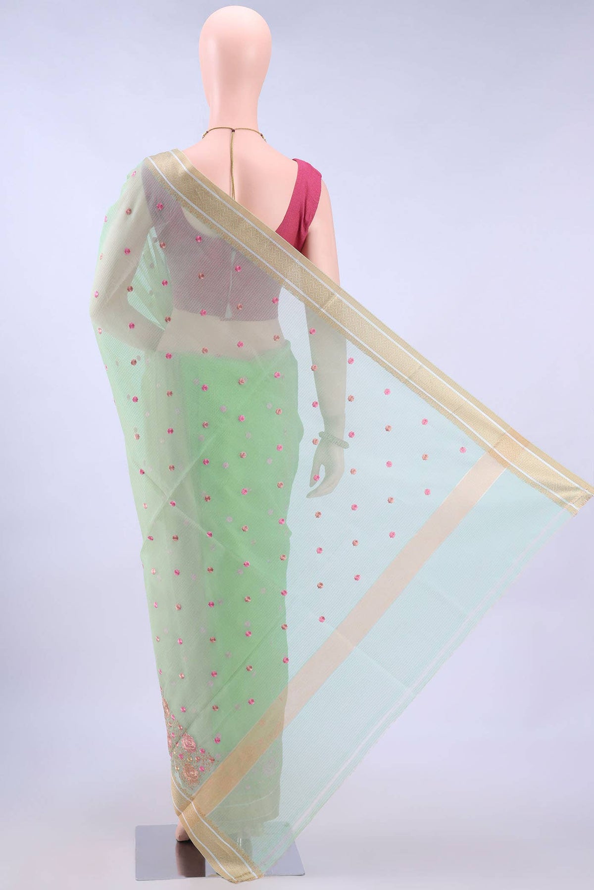 Light Green Kota Cotton Saree