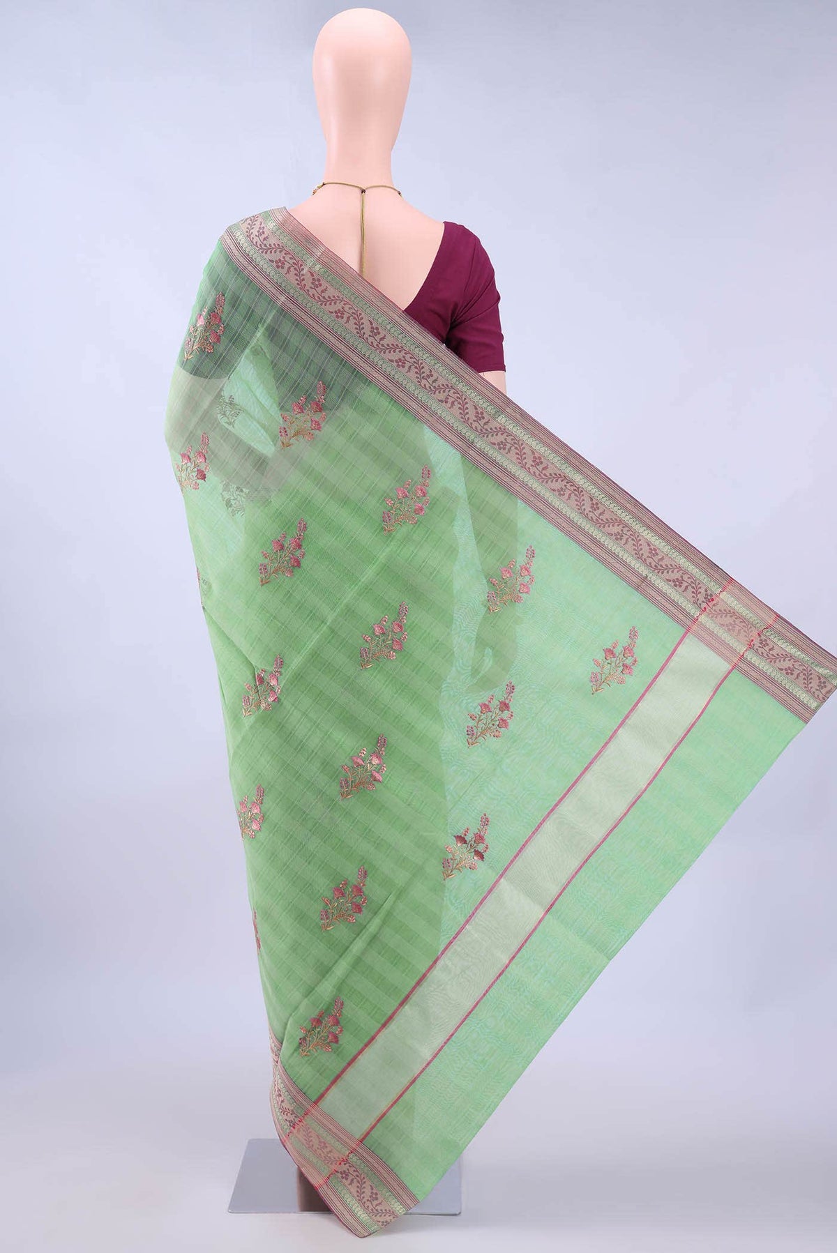 Light Green Kota Cotton Saree