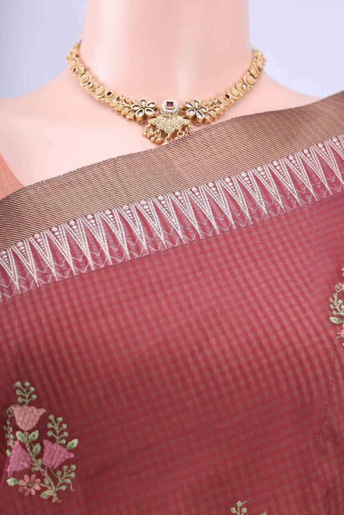 Maroon Kota Cotton Saree