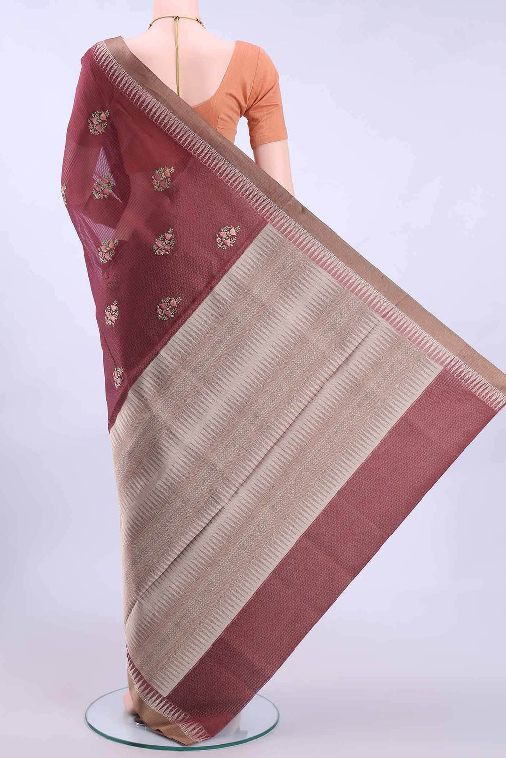 Maroon Kota Cotton Saree