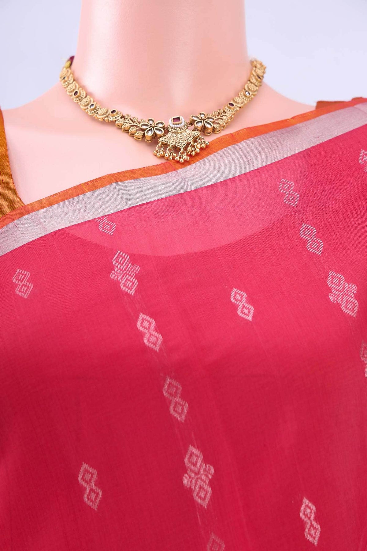 Imperial Pink Kora Cotton Saree
