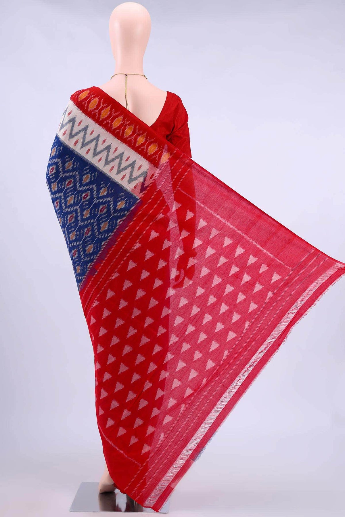 Blue Pochampally Cotton Saree
