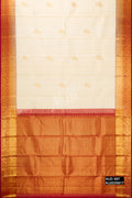 Off White Kanchipuram Silk Saree