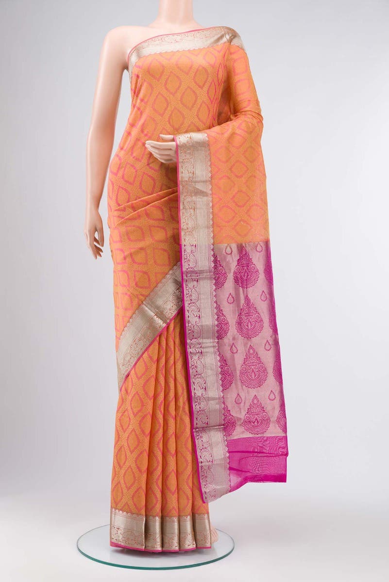 Yellow Blended Kota Cotton Saree