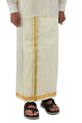 Cream Cream Art Silk Dhoti 8 Muzham