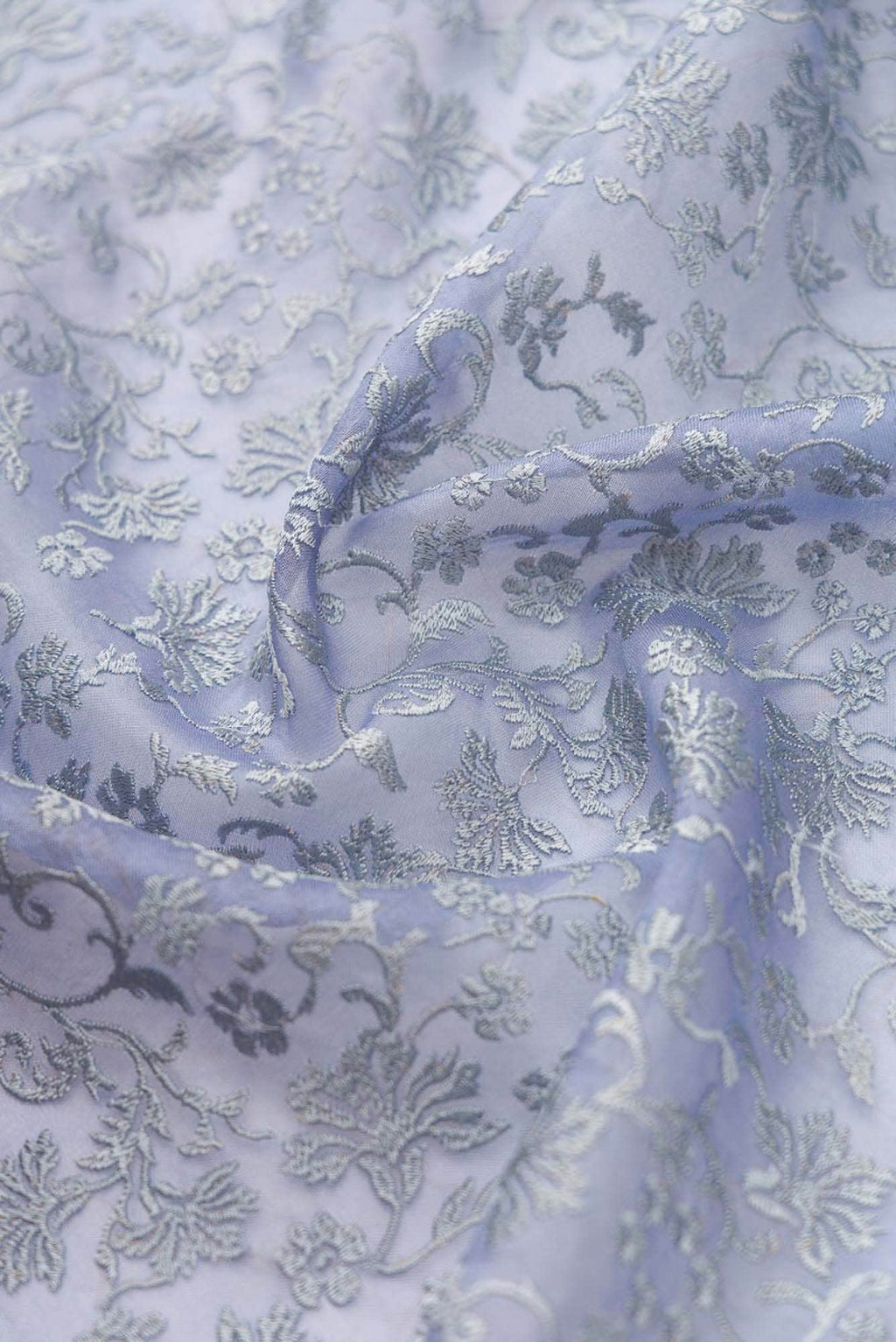 Iris Waltz-Blue Pure Organza Silk Saree