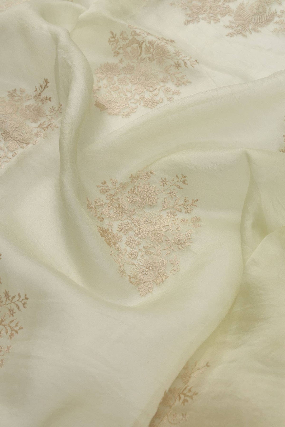 Minerva White floral design saree from Embroidered Romance Collection by Nalli