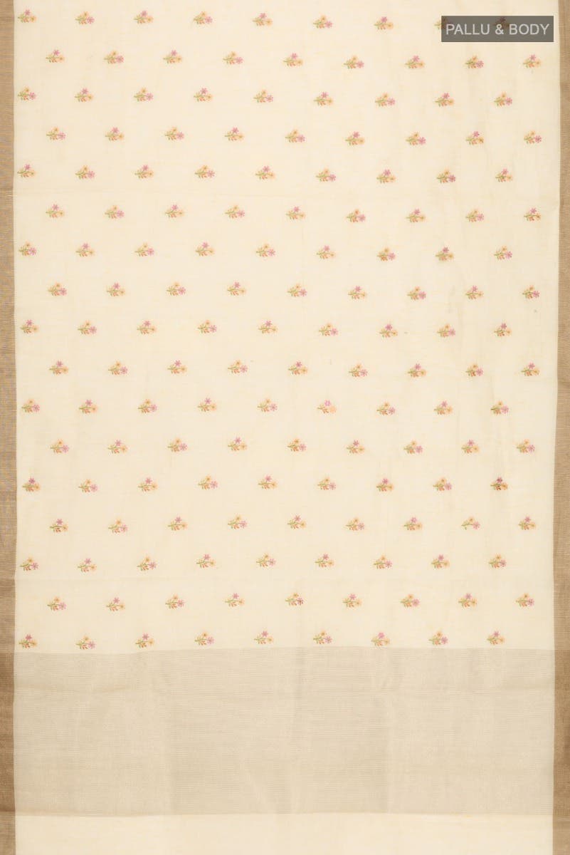 Yellow Blended Cotton Saree
