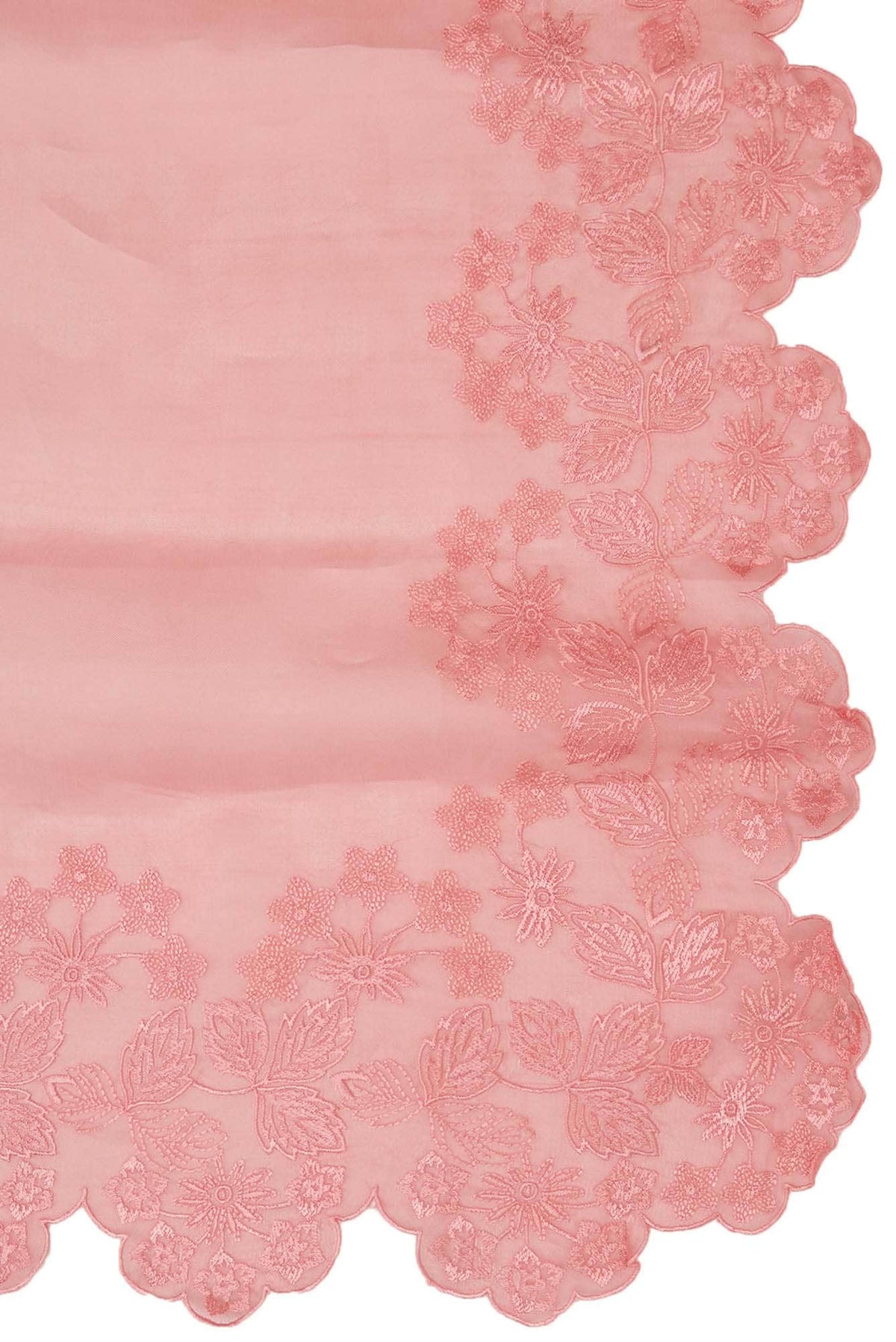Forget-me-not Peach floral design saree from Embroidered Romance Collection by Nalli