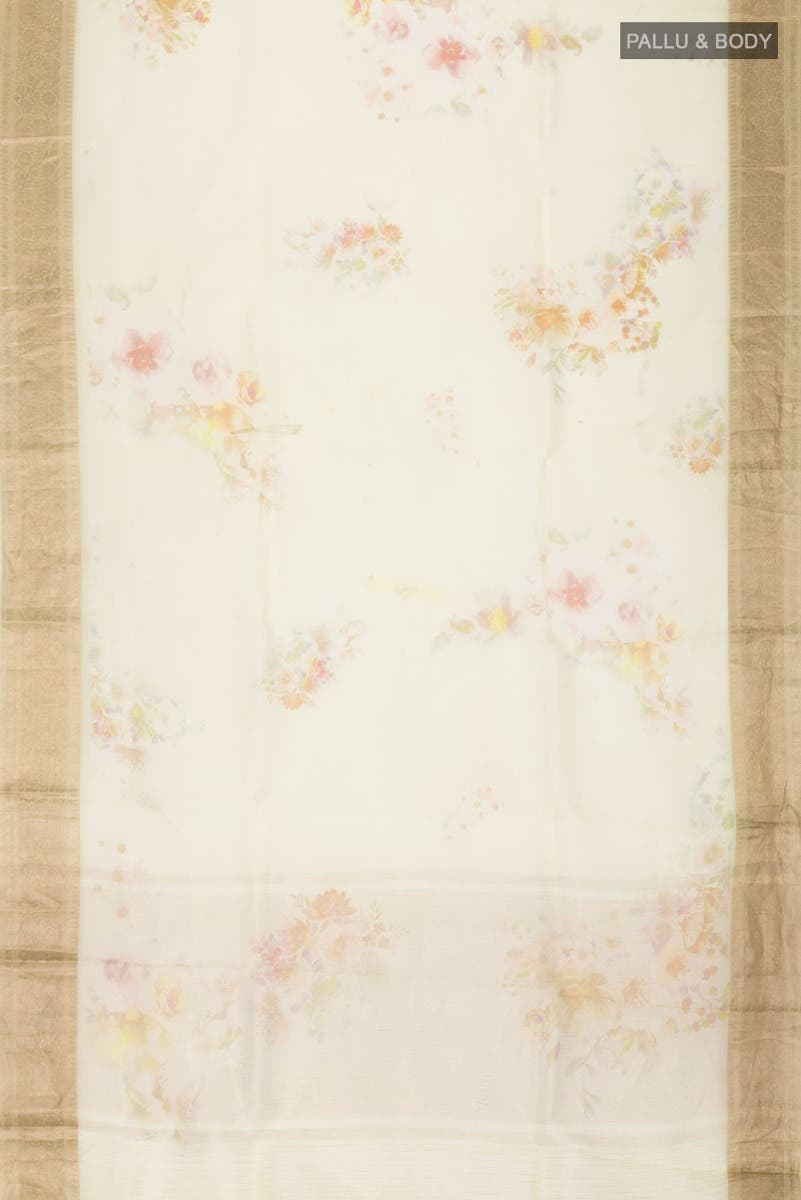 Lemon Yellow Pure Organza Silk Saree
