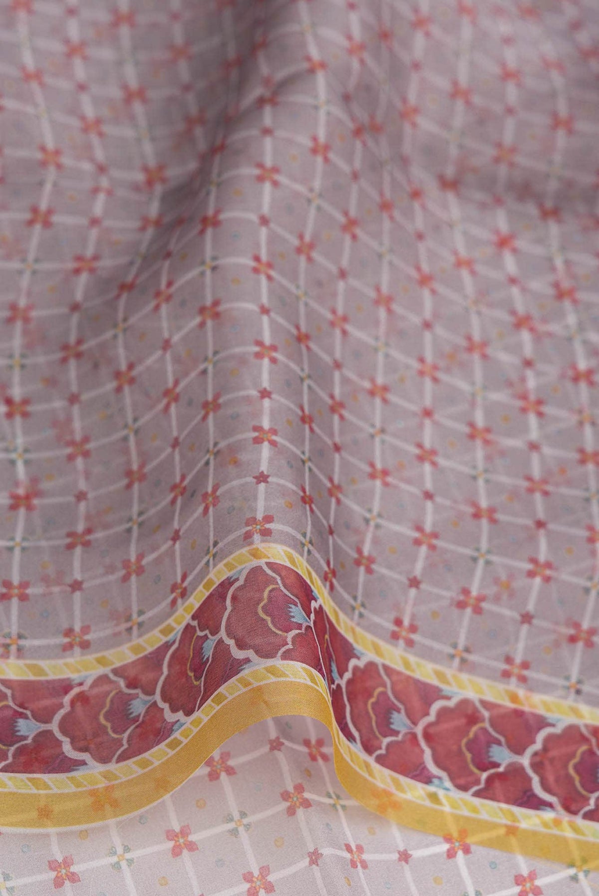 Guldasta Steel grey floral design saree from Chintz Collection, Designed by Nalli