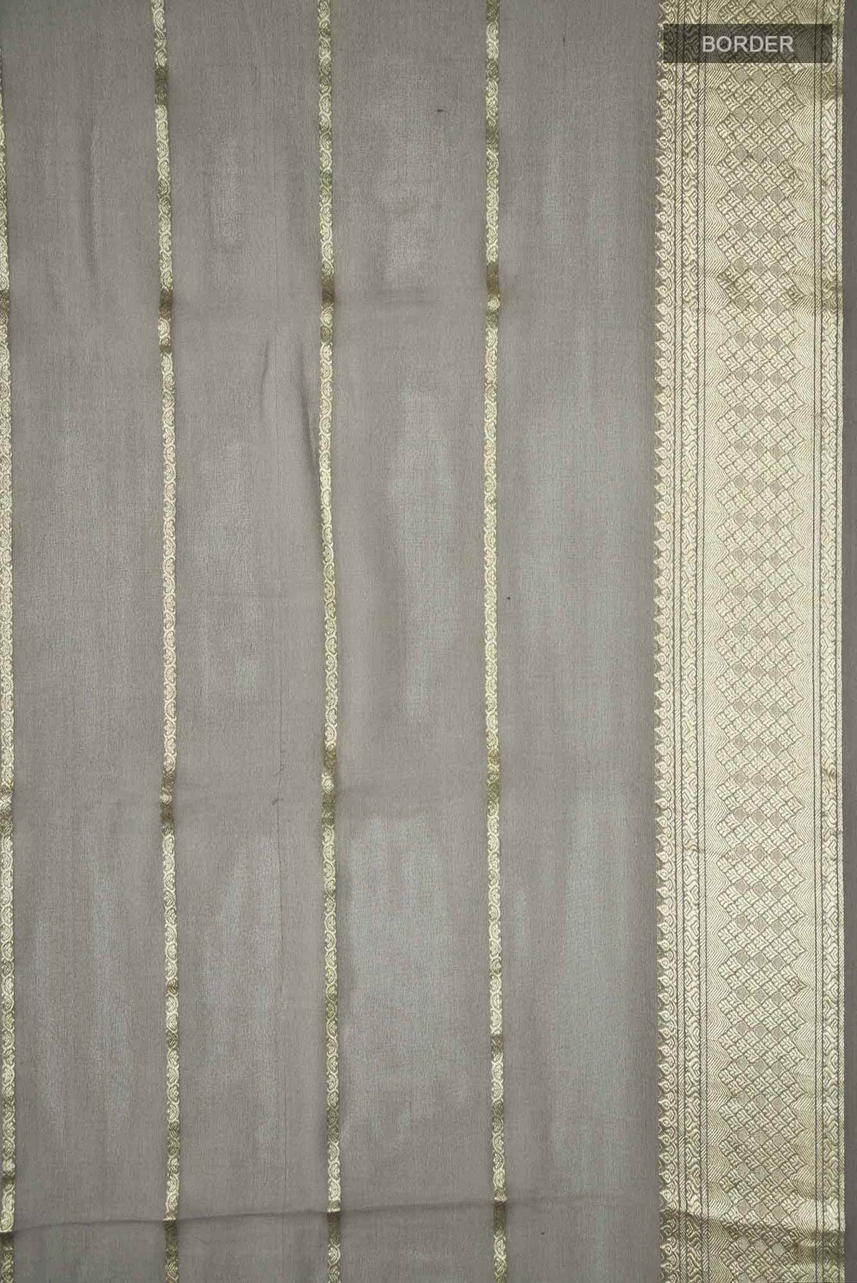 Grey Mysore Georgette Saree
