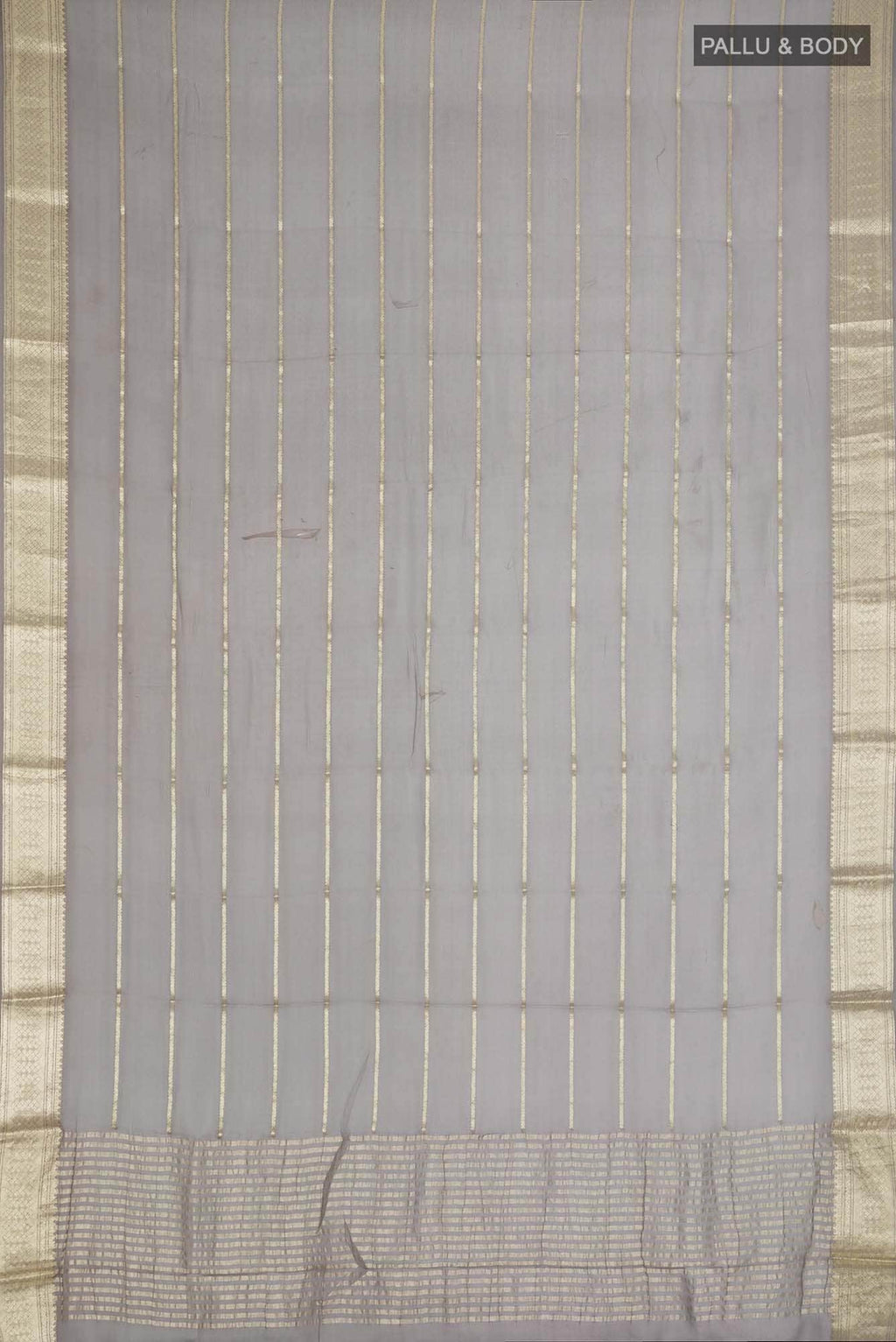 Grey Mysore Georgette Saree