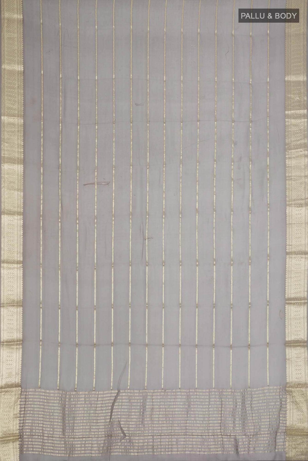 Grey Mysore Georgette Saree