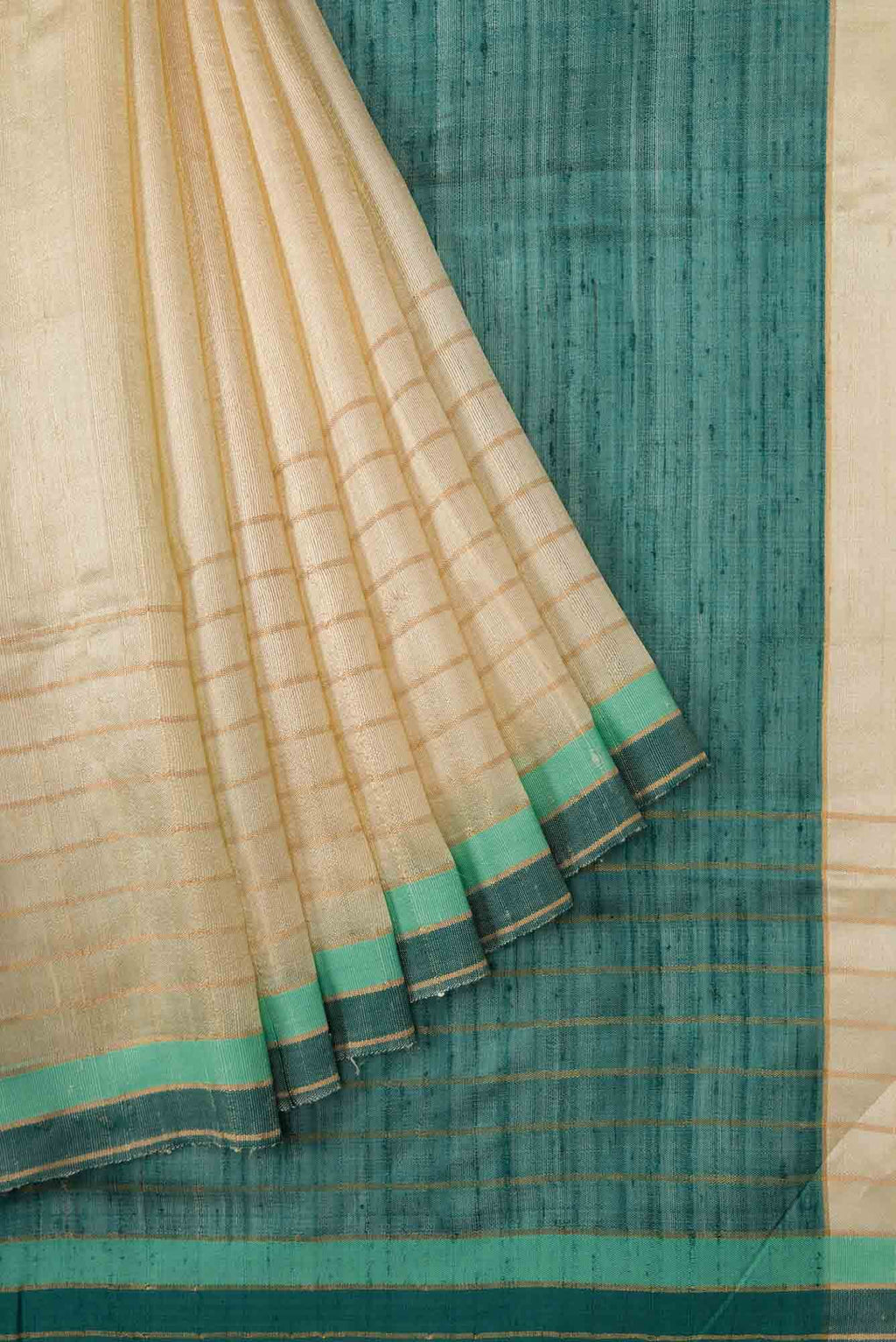 Erina-Cream Bhagalpuri Tussar Silk Saree