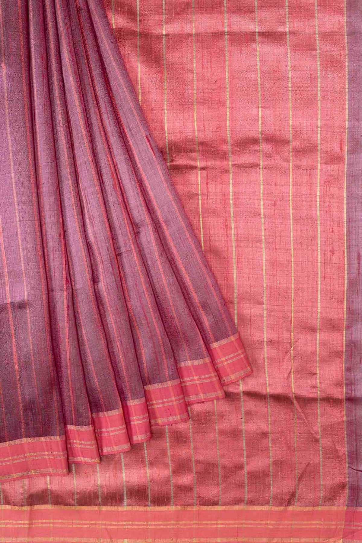 Avni-Magenta Bhagalpuri Tussar Silk Saree