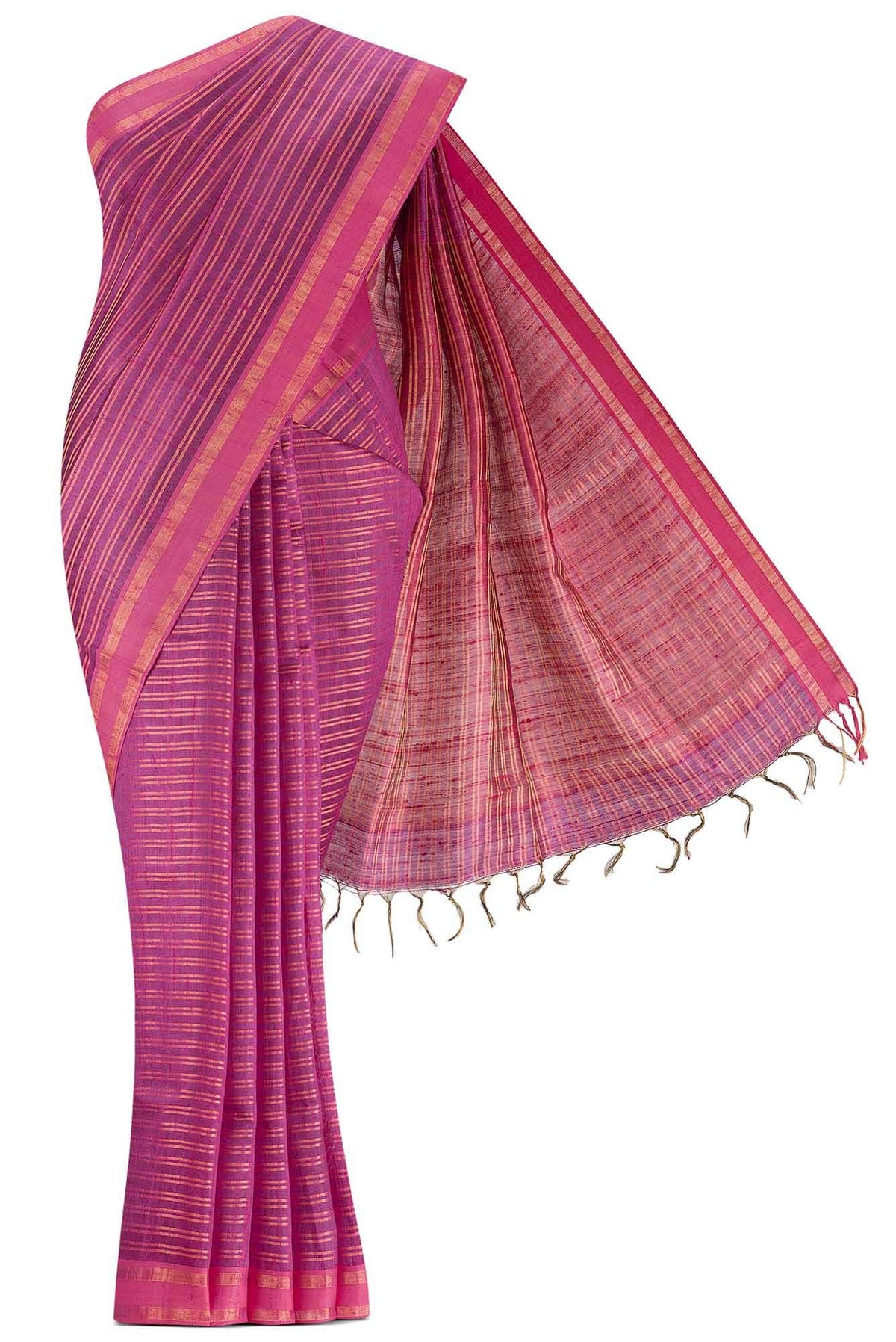 Akira-Magenta Bhagalpuri Tussar Silk Saree