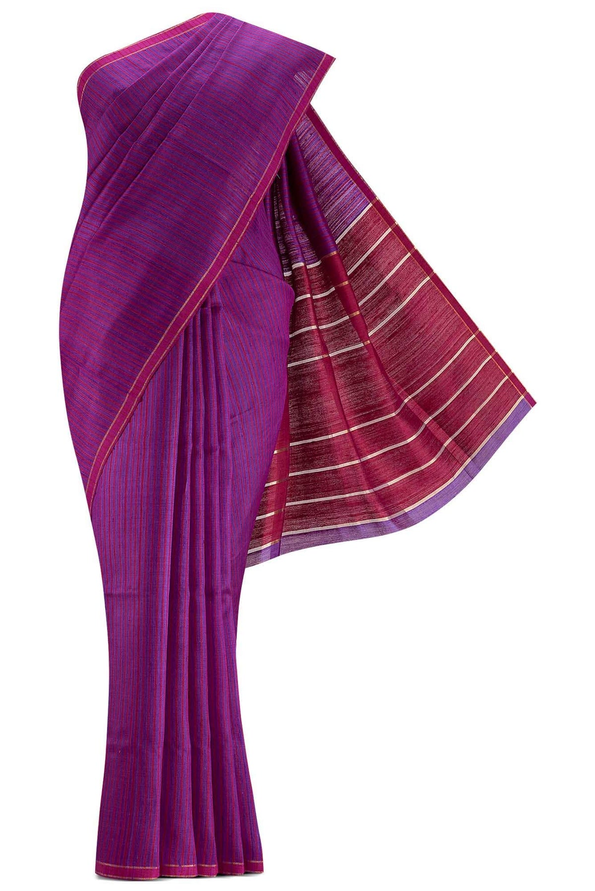 Naina-Purple Bhagalpuri Tussar Silk Saree
