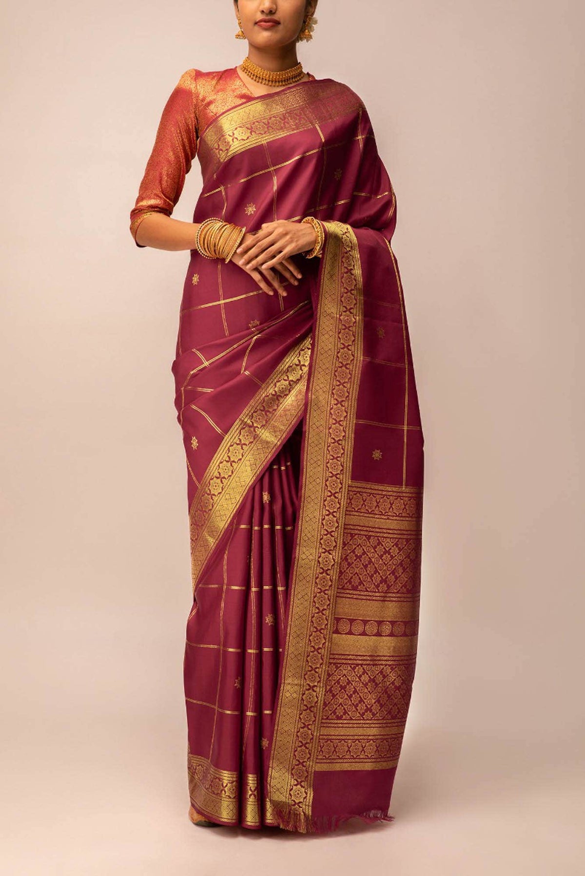 Savitri-Maroon Kanchipuram Silk Saree