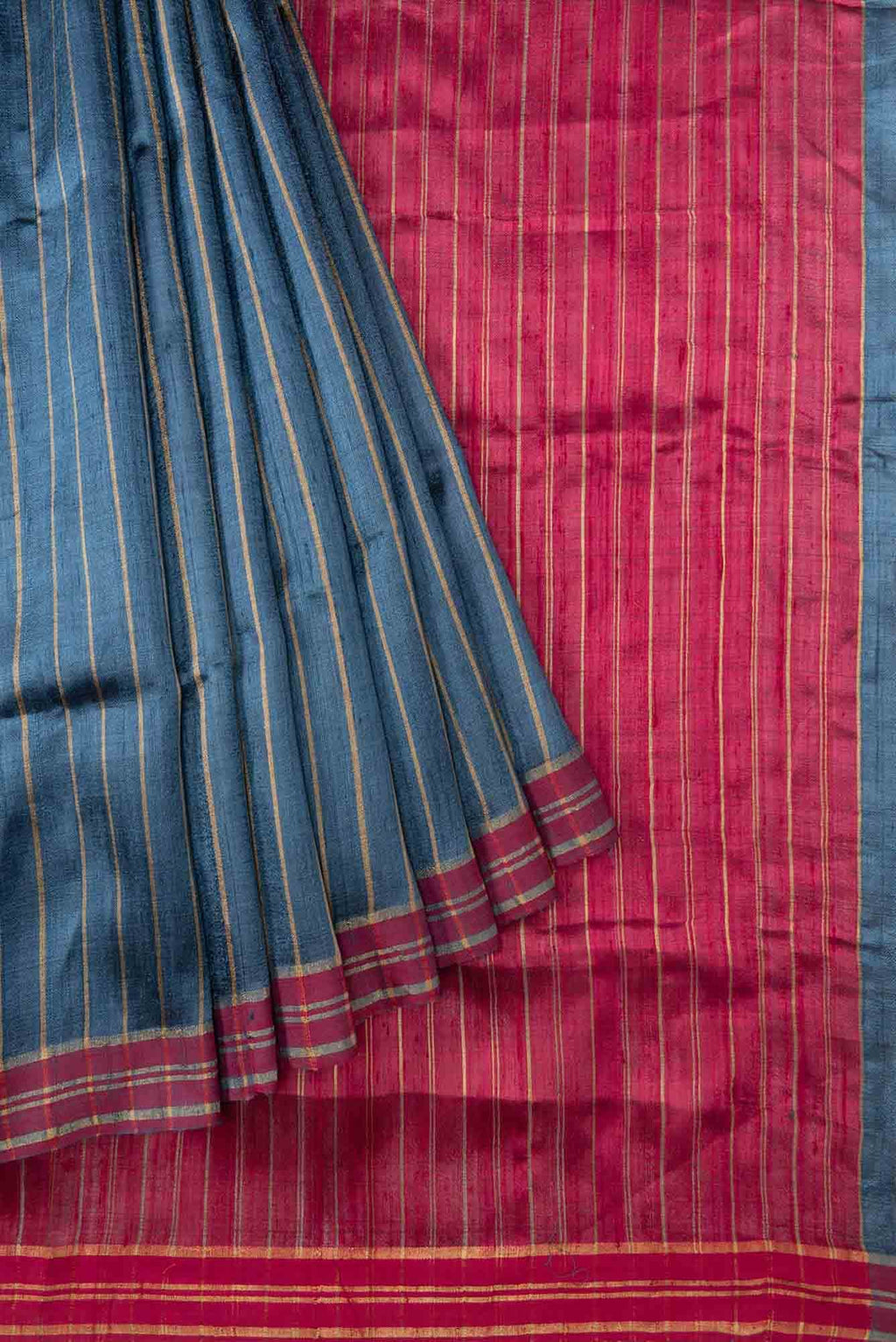 Avni-Blue Bhagalpuri Tussar Silk Saree