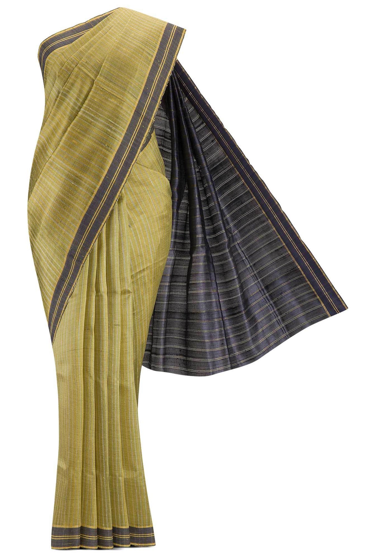 Avni-Olive Green Bhagalpuri Tussar Silk Saree