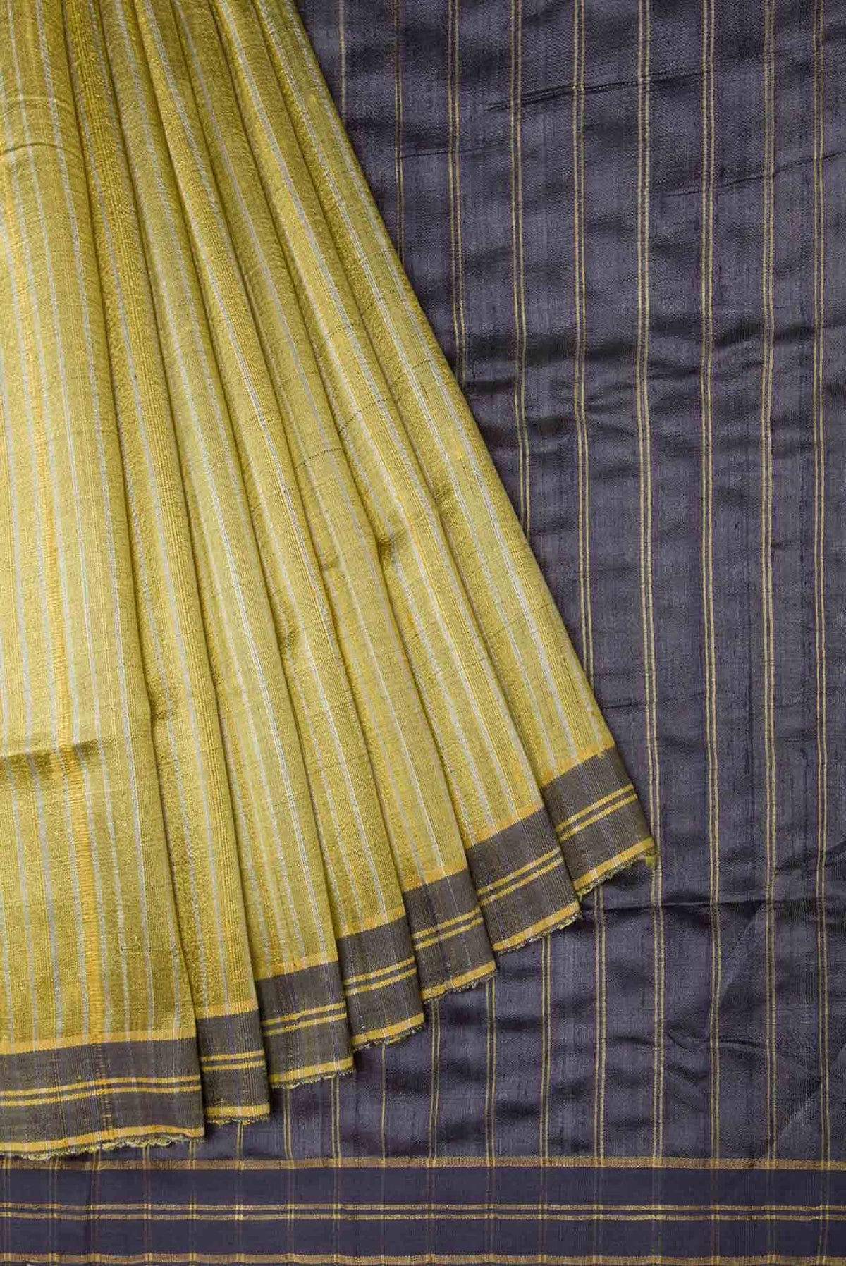 Avni-Olive Green Bhagalpuri Tussar Silk Saree