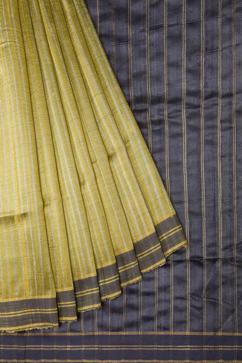 Avni-Olive Green Bhagalpuri Tussar Silk Saree