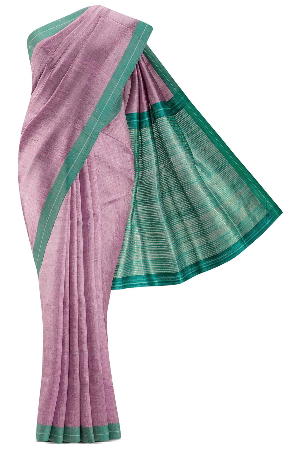 Kruti-Pink Bhagalpuri Tussar Silk Saree