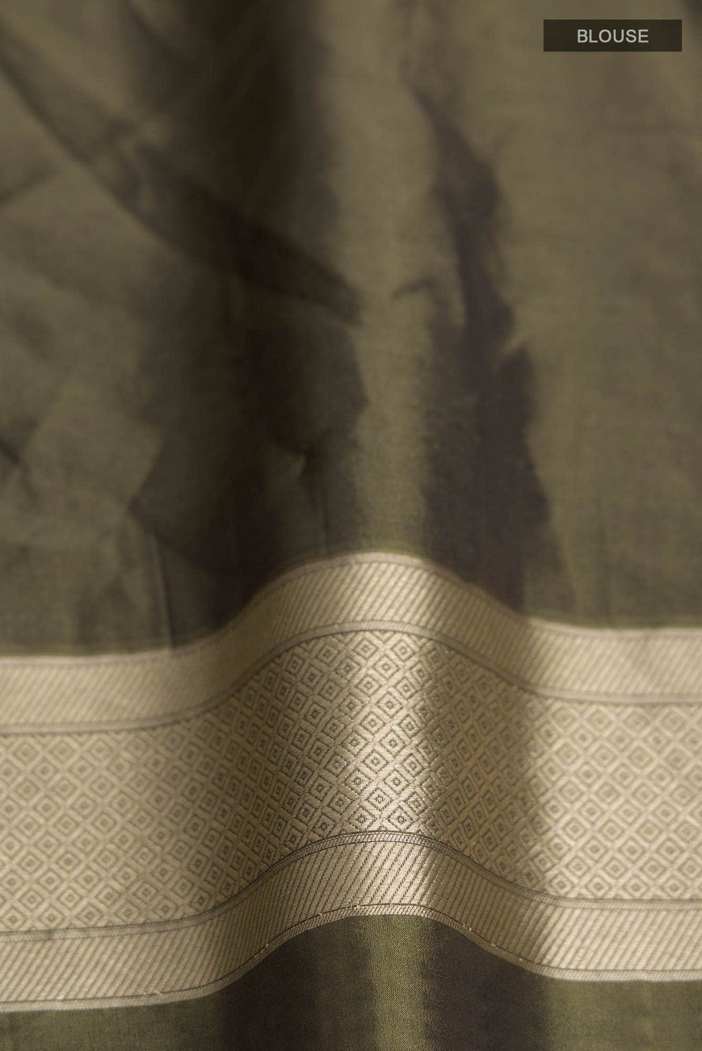 Antara-Dark Olive Green Banarasi Silk Saree