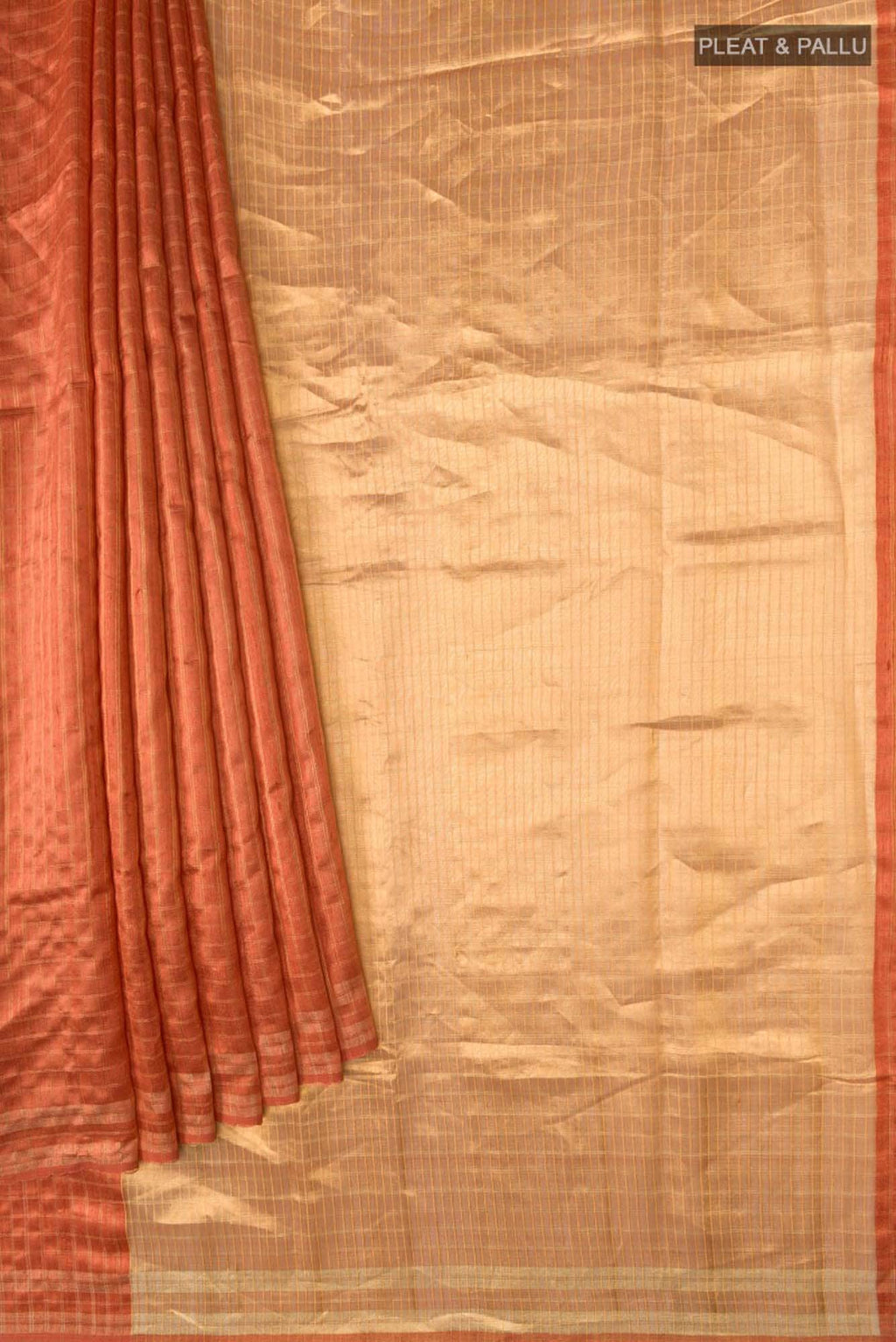 Shruthi-Peach Bhagalpuri Tussar Silk Saree